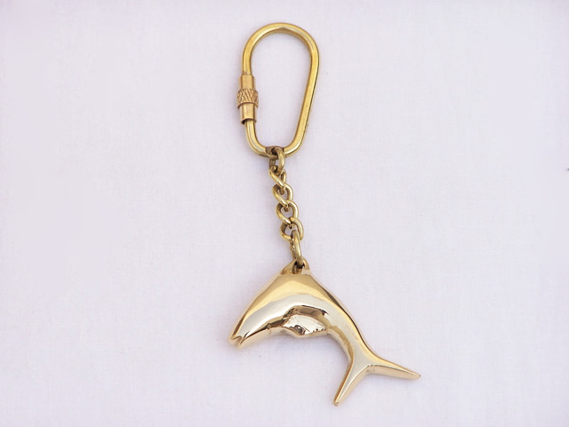Brass Dolphin key chain