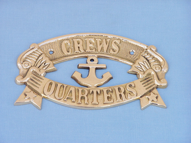 Brass sign of Crew's quarters